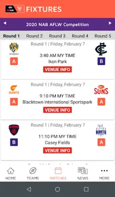 AFLW Official App android App screenshot 2